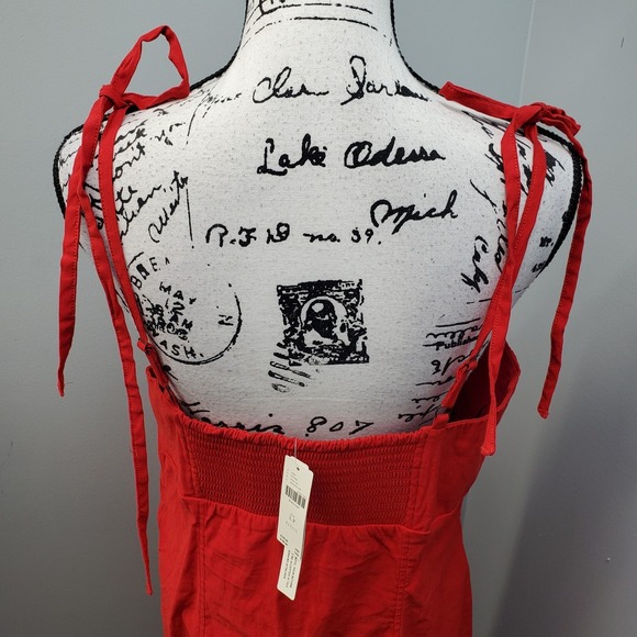 Anthropologie Slip Dress Womens Petites L Red Side Zip Adjustable Narrow Straps - Picture 7 of 11